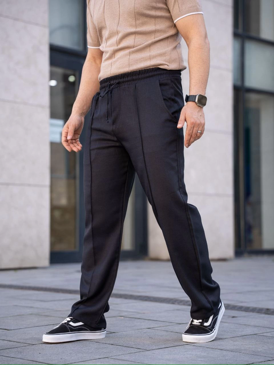 Erkek Keten Cepli Çıma Dikişli jogger Buggy Pantalon Rahat kalıp - Gri görsel 10