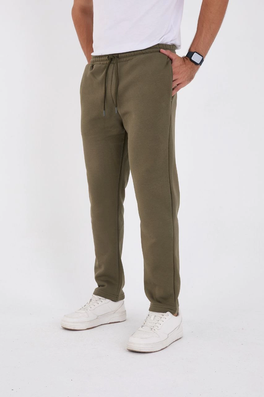 Erkek Üç İplik Basic Eşofman Pantolon - Haki görsel 7